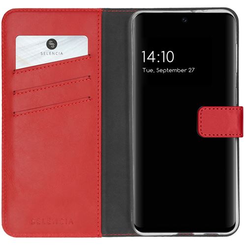 Coque Samsung Galaxy A32 (5G) Étui de téléphone portefeuille en cuir véritable Selencia Cuir artificiel Rouge