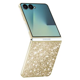 Coque pour Samsung Galaxy Z Flip 7 Pailletée Scintillante Ultra-Chic Avizar Dorée - 1