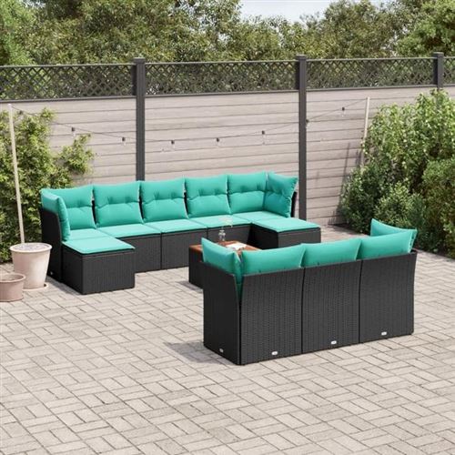 Non Communiqué Beige Salon De Jardin Modulable Vidaxl 9 Personnes Rotin 62 X 62 X 69 Cm 10 Pieces