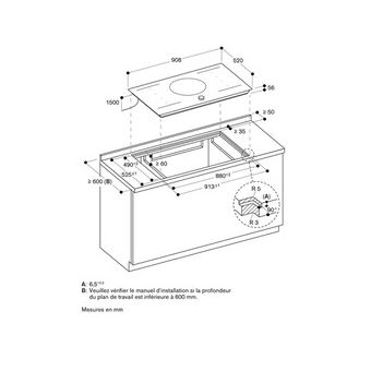 Table à induction , série 200, avec une fonction  Flex - Noir