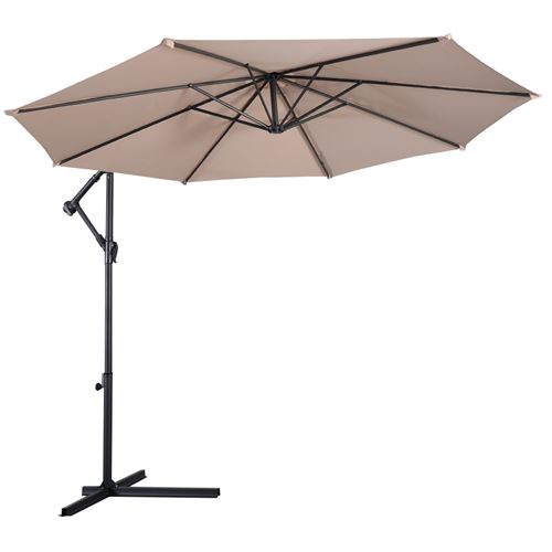 Parasol déporté 3M giantex inclinable en métal toile polyester imperméable anti-UV ouvertures d'aération pour jardin,terrasse