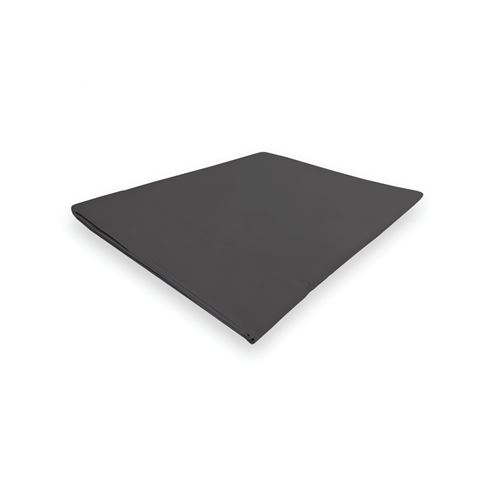 Drap plat en coton 260x300 cm PERCALE anthracite, par Soleil d'ocre