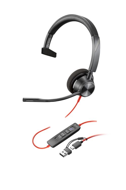HP Poly Blackwire 3310 - Blackwire 3300 series - micro-casque - sur-oreille - filaire - USB-A - noir - Certifié pour Microsoft Teams, certifié UC État correct - N/A reconditionné disponible sur Fnac