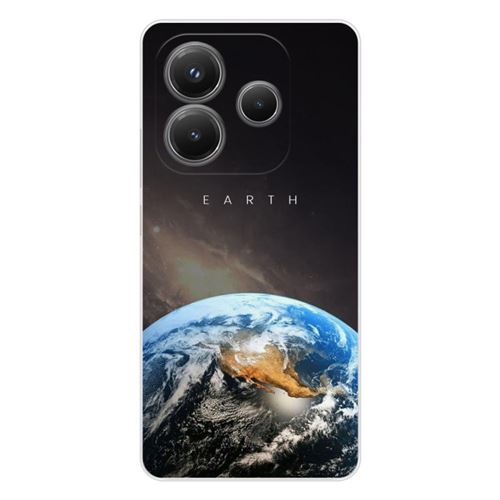 Coque en silicone imprimée compatible Xiaomi Redmi Note 14 5G Earth