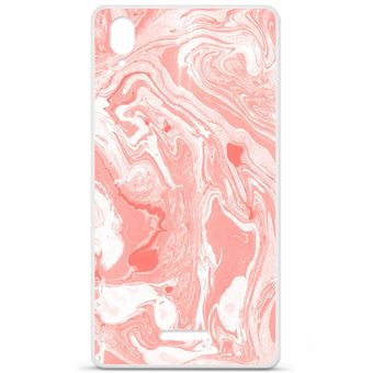 Coque en silicone Sony Xperia T3 - Marbre Rose - 1