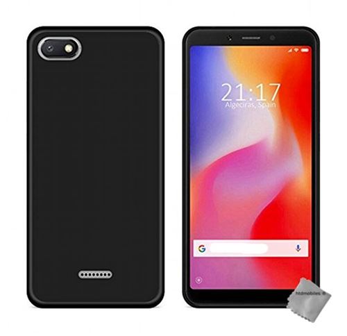 Housse etui coque pochette silicone gel fine pour Xiaomi Redmi 6A avec film ecran - NOIR