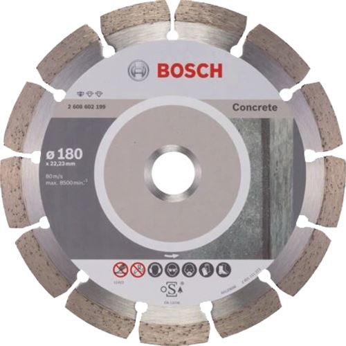 Disque à Tronçonner Diamanté Standard For Concrete 180X22,23X2X10Mm - Bosch - 2608602199