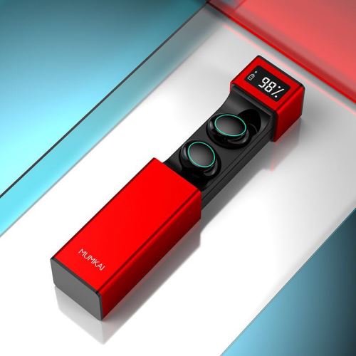 [bluetooth 5.0] TWS True HIFI Écran Numérique Écouteur Toucher Annulation IPX7 Étanche Sport Écouteurs Avec Micro pour Xiaomi Huawei - rouge