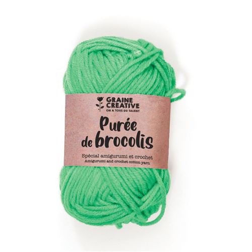 Fil de coton spécial crochet et amigurumi 55 m - vert pomme - Graine Créative