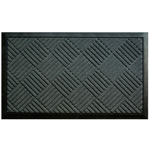 Paris Prix - Tapis D'entrée carreaux 45x75cm Gris