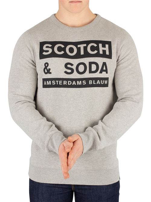 Scotch & Soda Homme Sweat graphique Ams Blauw, Gris
