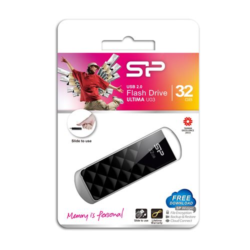 Pendrive Silicon Power SP032GBUF2U03V1K 32 GB USB 2.0 Noir