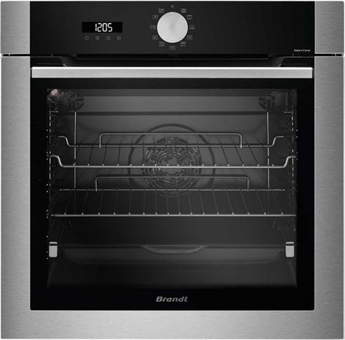 Brandt BOP7538X - Four - intégrable - niche - largeur : 56 cm - profondeur : 55 cm - hauteur : 58.5 cm - avec système auto-nettoyant - classe A+ - noir/inox