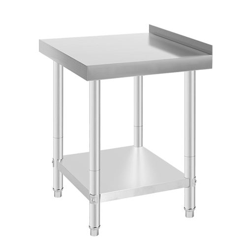 Table de travail en Acier inoxydable avec 1 étagères -61x61x90cm-Argent