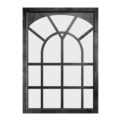 Miroir deco d'interieur - 50x70 cm - Moulure 30 mm - Noir - Forme avant-gardiste