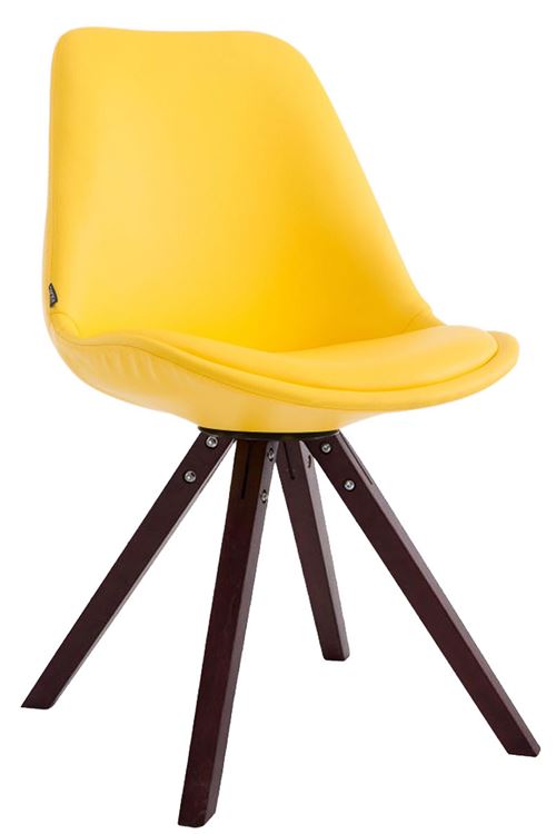 Chaise de salle à manger Laval pieds carrés en bois de chêne Cappuccino - Siège Jaune