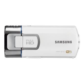 Samsung HMX-QF30 - Caméscope - 1080i - 5.1 MP - 20x zoom optique - carte Flash - Wi-Fi - blanc