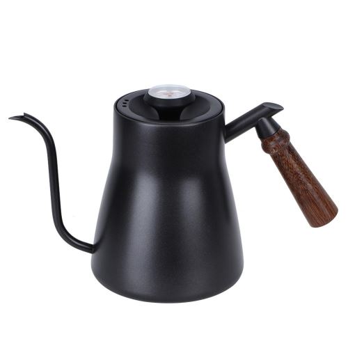 Verseuse à café 850ml PTFE Poignée en bois avec thermomètre