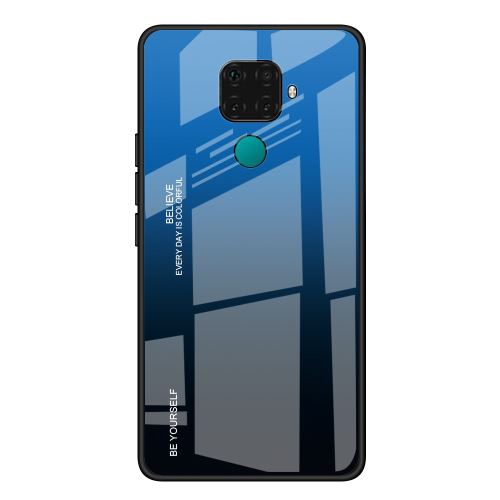 Coque en TPU verre dégradé bleu/noir pour votre Huawei Mate 30 Lite/Nova 5i Pro