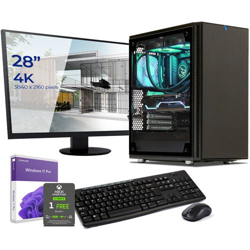 Pack PC Professionnel Watercooling, Intel i9-9980XE, Quadro RTX 5000, 128Go RAM, 1To SSD 970 Evo, 4To HDD, écran 28 4K, c/s et Win 10 Pro