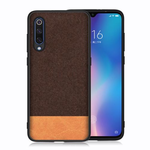 Housse étui Coque en toile pour Xiaomi Mi 9 - Brun/Orange -4270