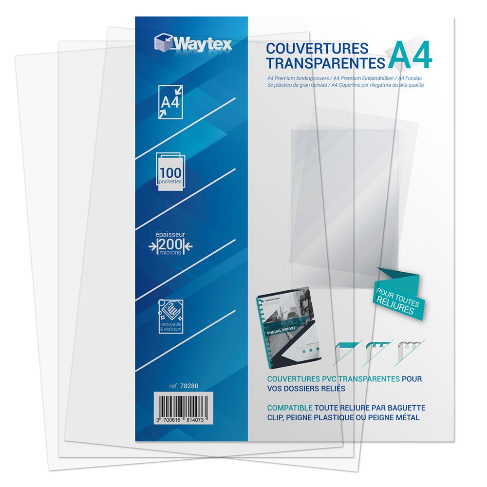 Couverture De Reliure Q-connect Pvc Din A4 Incolore 200 Mc Paquet De 100 Unidades Comprar