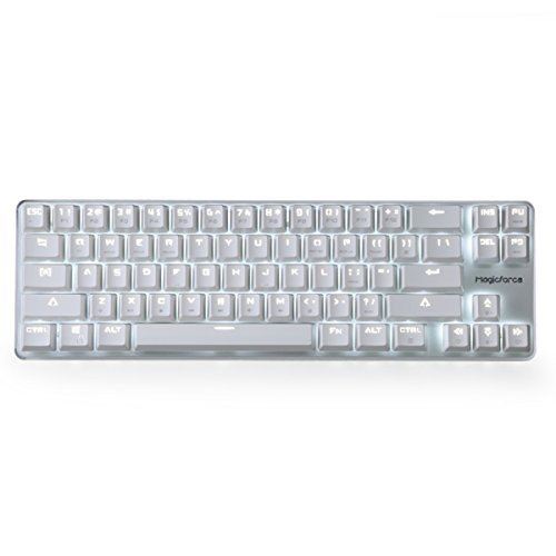 Qisan® Gaming mécanique Clavier Backlit filaire mécanique Cerise MX Brown Commutateur 68-clés Mini Design (60%) Câble Blanc