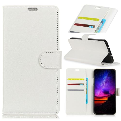 Etui en PU litchi blanc pour votre Samsung Galaxy S10