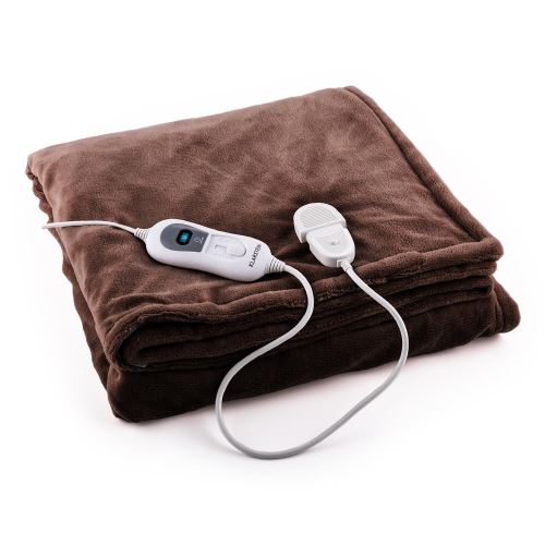 Klarstein Dr. Watson XXL Couverture Chauffante en microfibre - 200x180 cm - lavable en machine - 120W - marron