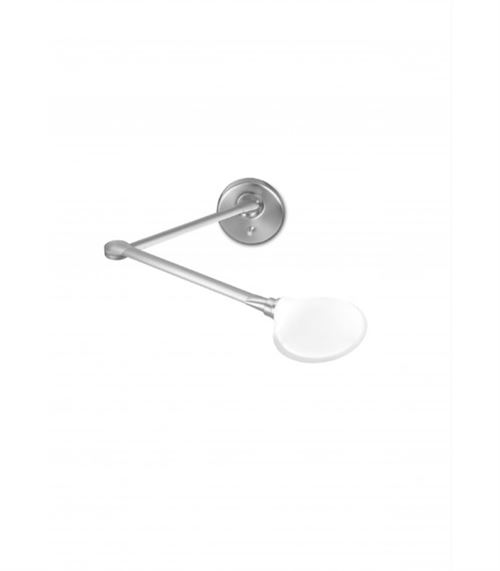 Applique Suite, acier et verre mat, blanc mat