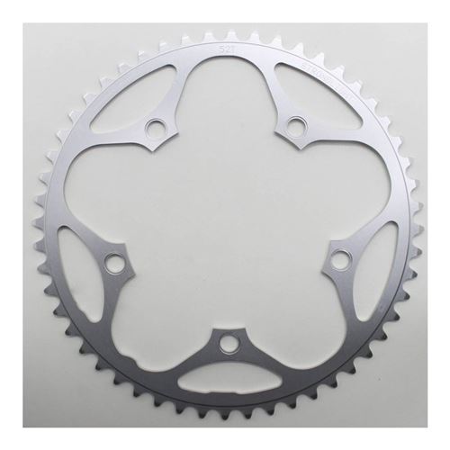 Plateau route 5bra 52dts d.130 exterieur dural argent stronglight type shimano