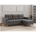 750 99 Sur Oslo Canape D Angle Droit Convertible Gris Fonce