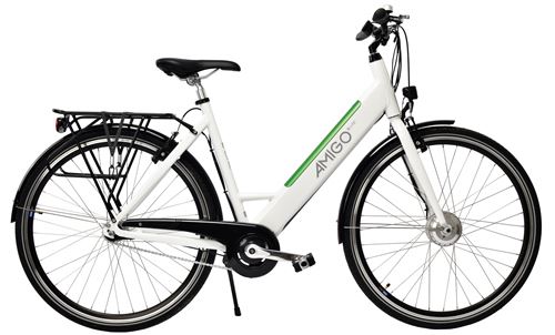 Amigo E Line Velo De Ville Electrique 28 Pouces 53 Cm Femme 3sp V Brake Blanc Velo Electrique Achat Prix Fnac