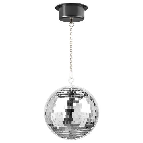 Fuzzix MB20M - Boule à Facettes 20 cm avec moteur, Disco Ball, DJ Light Effect, Boule Discothèque, Moteur 230V électrique