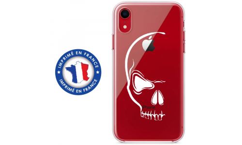 Coque souple pour Apple iPhone XR avec impression Motifs crâne blanc