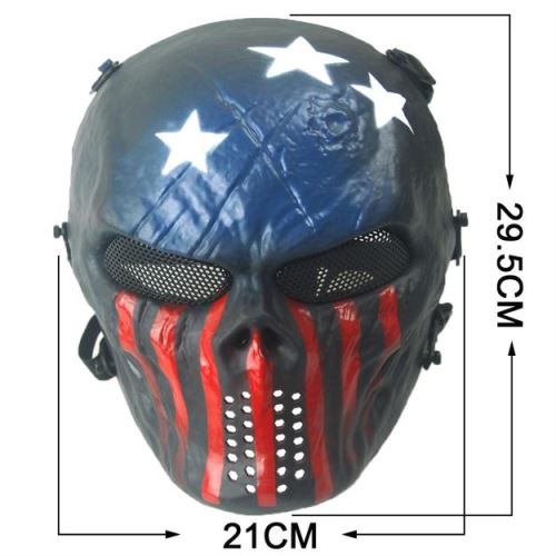 Airsoft Paintball Full Face Crâne Squelette cs masque militaire tactique Halloween 