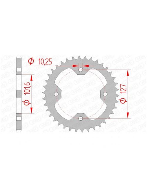 Couronne AFAM 38 dents acier standard pas 520 type 98500