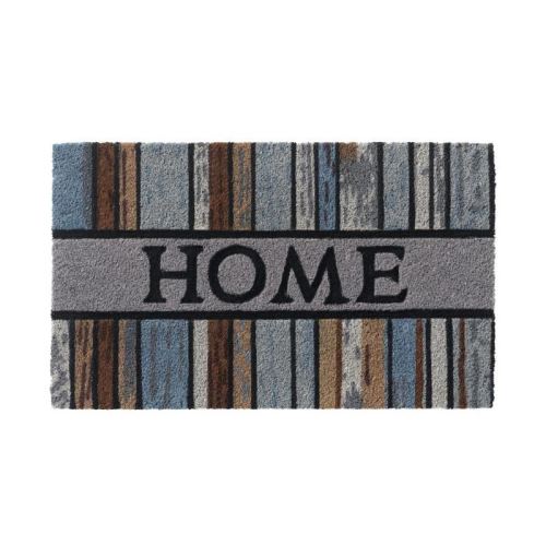Paillasson RUCO imprimé planchettes de bois 'Home' 45x75cm - Fibre de coco