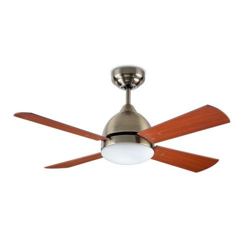 Plafonnier Ventilateur Borneo En Acier Patine Verre Et Mdf