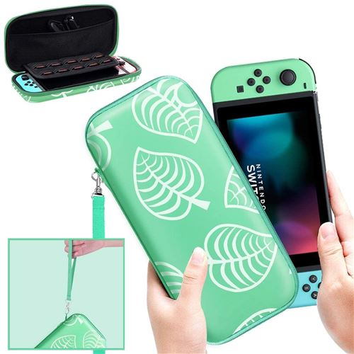 Non Communiqué Pochette De Transport Et Housse Protection D'écran Animal Crossing Pour Nintendo Switch + 2 X Casquettes En Silicone