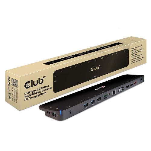 CLUB3D cac-1564 Station d'accueil USB 3.1 (3.1 Gen 2) Type-C Noir