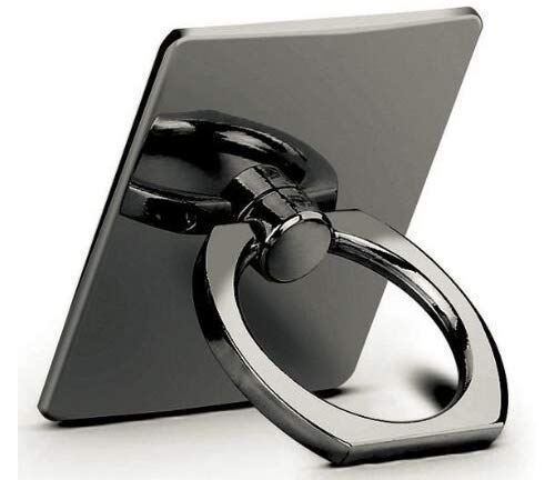 Porte-doigt anneau ovale bleu - support pour téléphone ou tablette