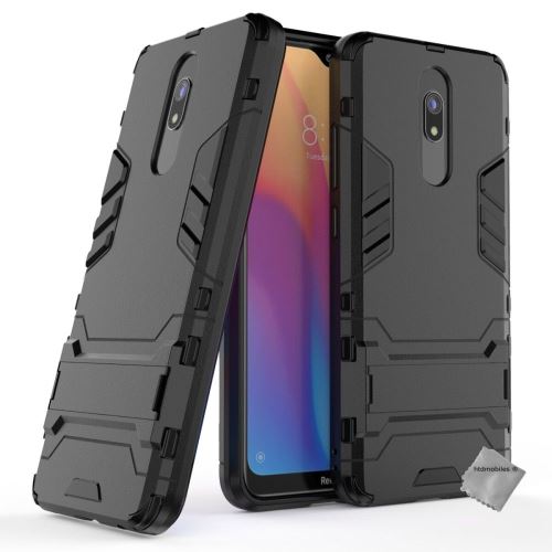Housse etui coque rigide anti choc pour Xiaomi Redmi 8 avec verre trempe - NOIR