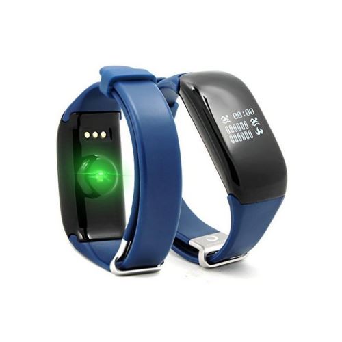 Bracelet d'activités brigmton bsport-14-a oled 0.66' bluetooth 4.0 ip67 android /ios 26 g bleu
