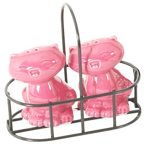 Set Poivre et sel duo de chats roses