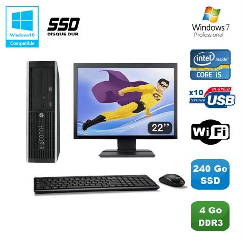 Pc hp elite 8100 sff intel core i5 3.2ghz 4go 240go ssd graveur wifi w722 État correct - Hewlett-Packard reconditionné disponible sur Fnac