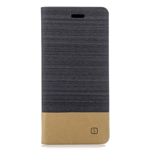 Etui en PU linge de maison bicolore café pour votre Samsung Galaxy A7 (2018)