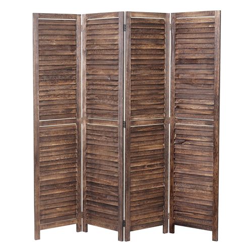 Paravent MENDLER HWC-C30, paroi de séparation, 170x160cm brun shabby