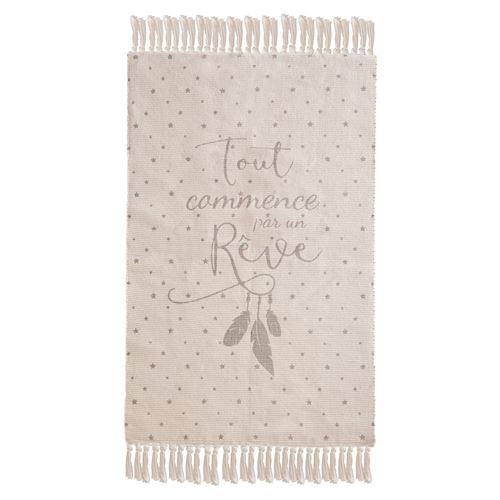 Tapis à franges enfant Dream - L. 60 x l. 90 cm - Gris