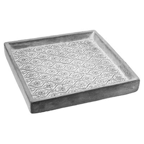 Soucoupe Pour Pot Carré 3D 18cm Gris